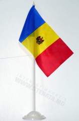 Флаг / Флажок на пластиковой ножке в Кишинёве, Молдова Молдова Флаг Флажок настольный 12*24 СМ. общ.высота 35 см.  Полиэфирный шёлк Молдова пласт ножка и подст.